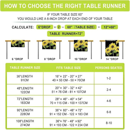 Summer Sunflower Hello Sunshine Table Runner Farmhouse Burlap Table Runners - Image 6