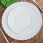 Efavormart 12-Pack 7.5" White Flair Rim Plastic Salad Dessert Plates, Elegant by efavormart
