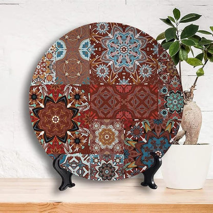 Ceramic Plates, Victorian Decorative Ceramic Plates, Classic Victorian Floral Authentic Motives and Ethnic, 6 Inch, Household Plates Decorative, Multicolor