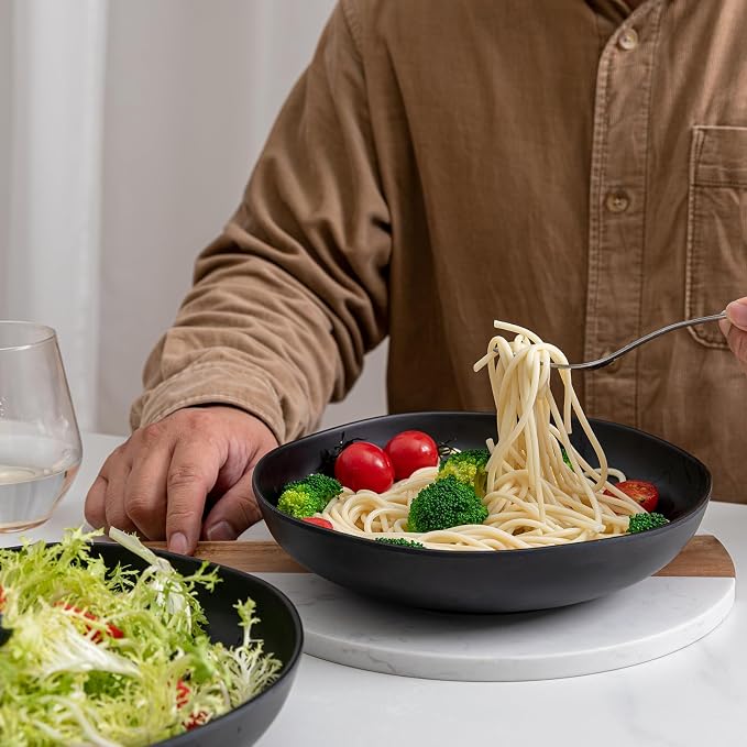 Melamine Bowls Set, 9” Large Pasta Bowl Salad Bowl, Lightweight Unbreakable - Image 3