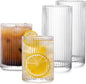 Drinking Glasses with Origami Style Set of 4pcs Glass Cups, 2 Highball Glasses by Polishyourdreamlightupthefuture