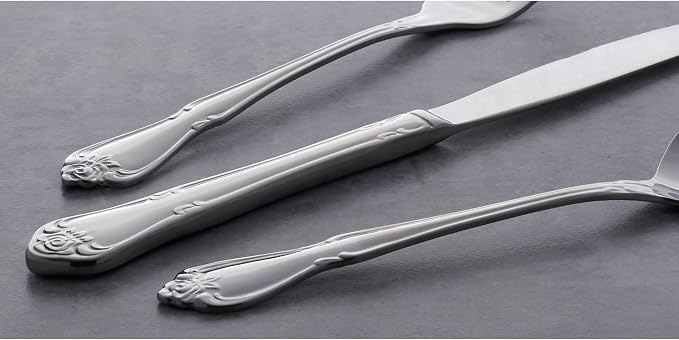 Oneida B552004C True Rose Everyday Flatware Dinner Spoons, 6.75" L x 1.6" W - Image 6