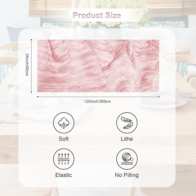 10 Pack Valentines Cheesecloth Table Runner 35x120 Inch 10Ft Rustic Gauze - Image 4