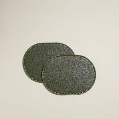 OLETHA Aesthetic Oval Drink Coasters, dining tables & office desks; wipe clean - Image 2