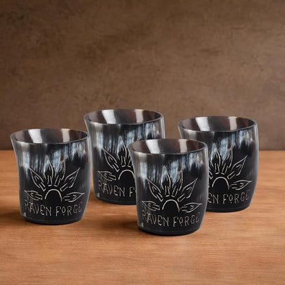 Handicrafts Home Viking Horn Shot Glasses Set of 8, Handmade Natural Ox Horn - Image 5