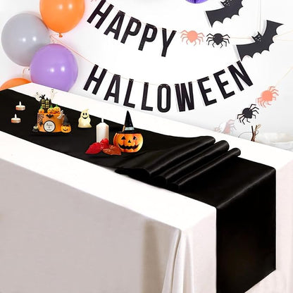 Black Table Runners 20 Pack 12x108 inch Silk Satin Smooth Fabric | Satin Table - Image 3