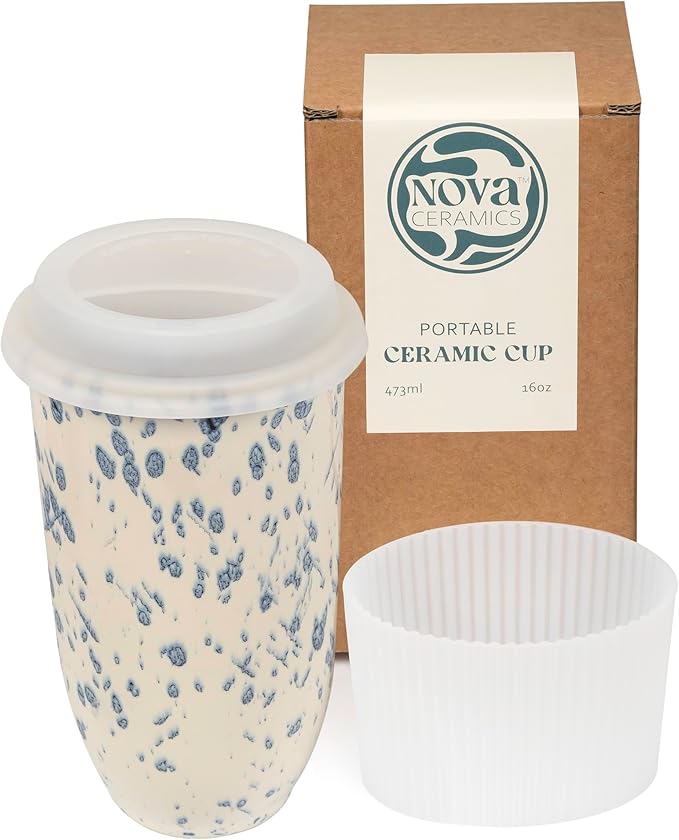 NOVA CERAMICS Travel Coffee Mug– Travel Coffee Tumbler – On the Go Coffee Mug – by NovaCeramics
