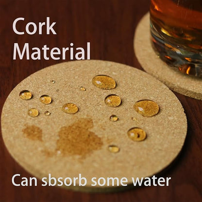 6Pcs Cork Coasters, Tivnhuils 3.9 inch Coasters, Coasters Set - Image 2