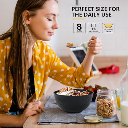 PYRMONT Unbreakable Cereal Bowl 26 OZ Alternative Plastic Bowls Reusable Wheat - Image 7