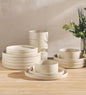 Ceramic Dinnerware Set for 6, 18-Piece Plates and Bowls Set | Lightweight by TheTerra