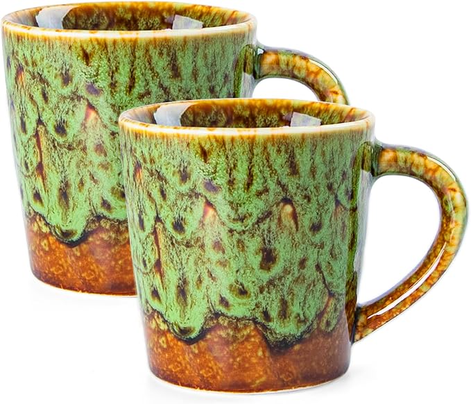 4.2 oz Espresso Cups Set of 2, Ceramic Coffee Mugs Demitasse Cups | Small by YINUOWEI
