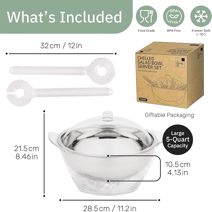 Useful Co. Chilled Serving Bowl, Salad Bowl - Image 2
