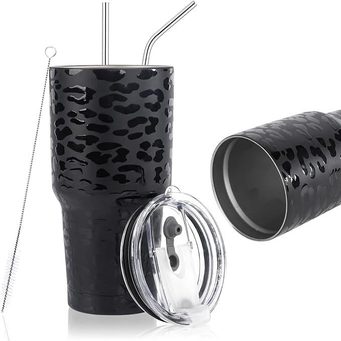 D·S 30oz Leopard Tumbler Double Wall Vacuum Insulated Travel Coffee Mug | - Image 2