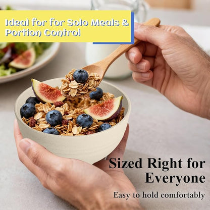Wheat Straw Mini Bowls Set of 6, Unbreakable 10 OZ Dessert Bowls - Image 5