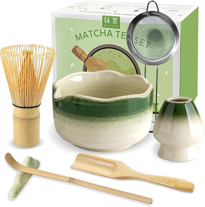 JBER Matcha Set, Bamboo Whisk, Powder Sifter by JBER