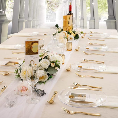 100pcs Clear Plastic Plates for Party - Image 7