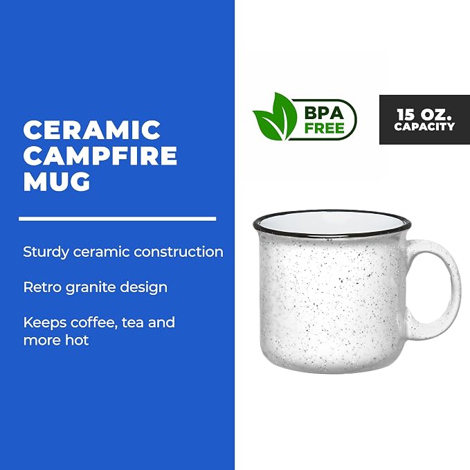 Set of 16 Ceramic Campfire Mugs – 15 Oz, Camping – Customizable - Image 2