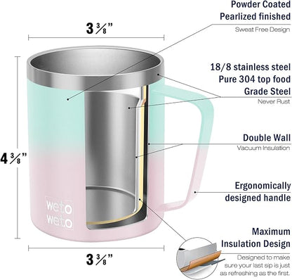 WETOWETO 14 oz Coffee Mug, Vacuum Insulated Camping Mug - Image 3