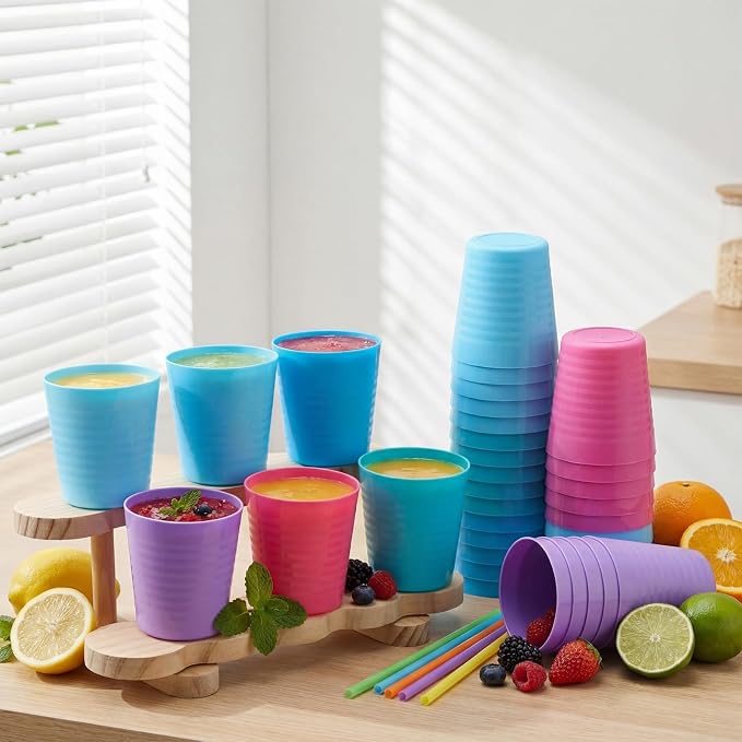 Eccliy 36 Pcs Kids Cups Bulk, 8 oz Plastic Toddler Drinking Cups Unbreakable - Image 2