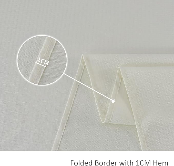 maxmill Rectangle Tablecloth Weaved Texture Design Water Resistant Wrinkle Free Spill-Proof, Soft Table Cloth for Dining Room Decoration, Banquet Parties Event Holiday Dinner, 52 x 84 Inch Ivory