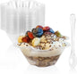 TOFLEN 8 oz Dessert Cups with Spoons, 50 Pack | Clear Plastic, Disposable by Toflen