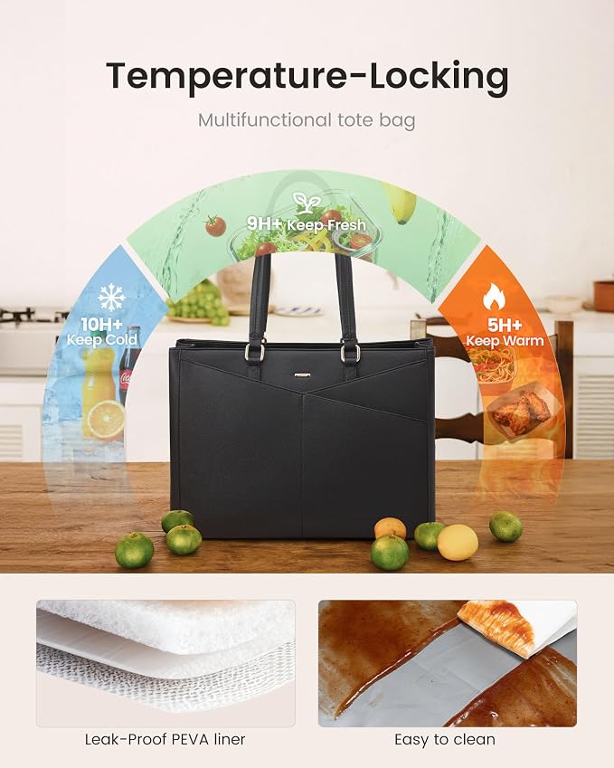 LOVEVOOK Lunch Tote Bag for Women, 3 in 1 Work Bag - Image 4