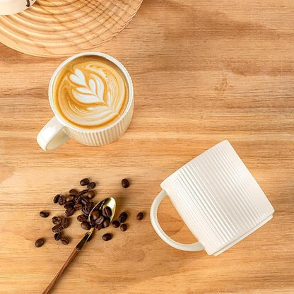 theterra Ceramic Coffee Mugs Set of 4, 14.2 oz Coffee Cups - Image 3