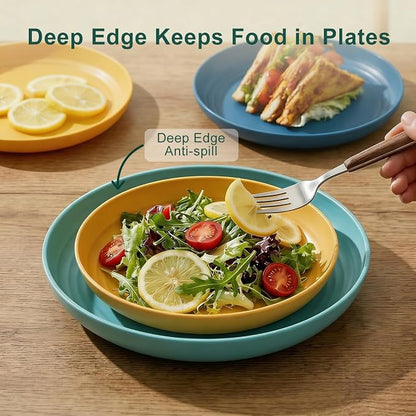 Wheat Straw Dinnerware Sets 40 Piece, Kitchen Plates and Bowls Set, Unbreakable - Image 6