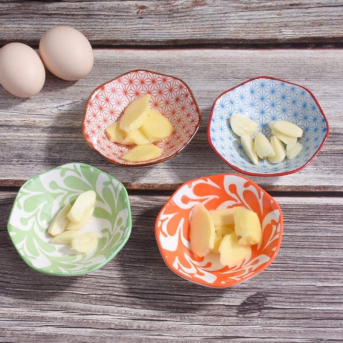 Ceramic Dipping Bowls Set of 4, 10.5cm Small Sauce Dishes, Nordic Style - Image 2