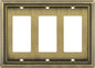 Henne Bery Sunken Pearls Heavy Duty Decorative Wall Plate Switch Plate Outlet Cover (Triple Decorator, Antique Brass)