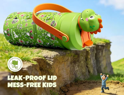 POWCAN Kids Water Bottle for School: 2-in-1 Straw Spout Lid - Image 4