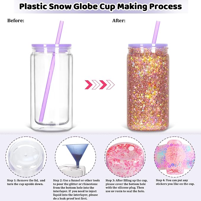 12 Pack Acrylic Snow Globe Tumbler - Image 3