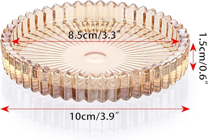 JUXYES Set of 8 Heat-Resistant Clear Glass Coaster - Image 2