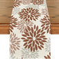 Artoid Mode Coffee Dahlia Floral Pinnata Fall Table Runner, Seasonal Kitchen by ArtoidMode