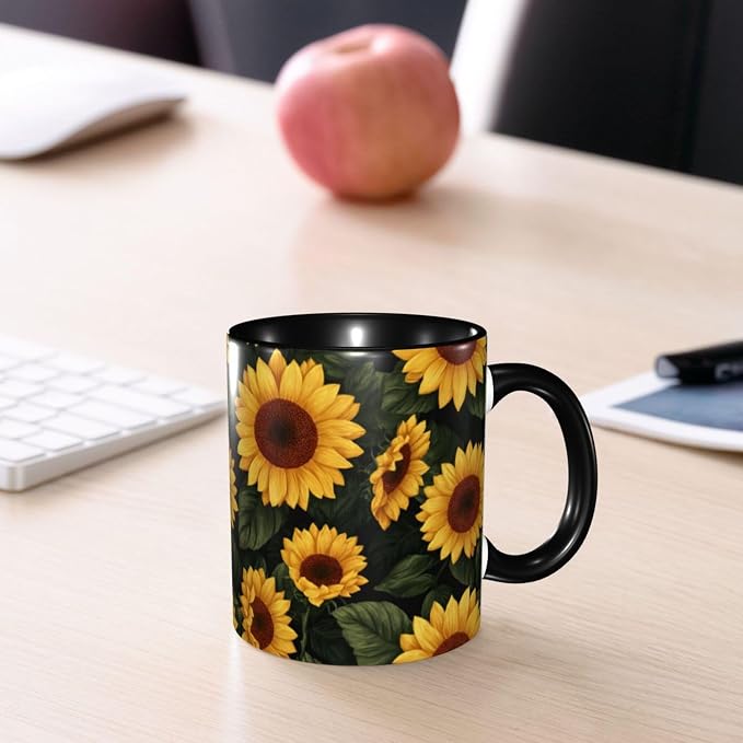 Yrebyou Sunflower Coffee Mug 11oz Ceramic Cup - Image 7