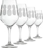 Rolf Glass Fresh Pineapple All Purpose Wine Glass | 19.5oz Stemmed Glass | Lead-Free and Diamond-Wheel Engraved | Tropical Etched Pineapple Design | Coastal Glassware | Set of 4