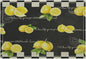 Vintage Lemon Placemat Set, Rustic Farmhouse Yellow Orange Fruit Leaves Black White Plaid Quotes Seamless Pattern Home Decor Linen Table Mats for Dining Room Kitchen Party (17x12in) x6P