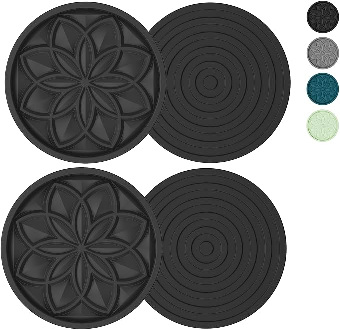 HFHOME Coasters for Drinks 4 Pcs Silicone Coasters Set, Drink Coaster for by HFHOME