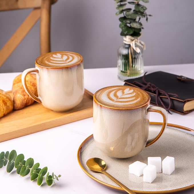 LERATIO Ceramic Coffee Mugs Set of 6, 12oz Handmade Coffee Mugs Set | Large - Image 3