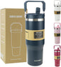 30oz Flip Straw Insulated Water Bottle by SIMPLEDRINK