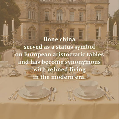 24Pc Textured White Bone China Set Service - Image 9