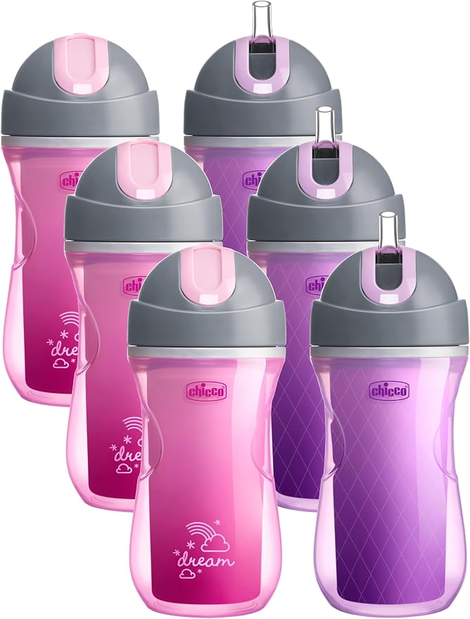 Chicco Insulated Straw Sippy Cup 12+ Months, 9oz Toddler Training Cup by ChiccoUSA