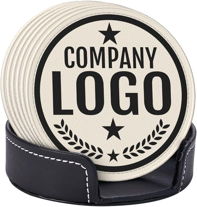 Custom Leather Coasters with Logo - Image 6