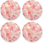 Red Glitter Texture 4 Piecing Set Round Coasters by KLL