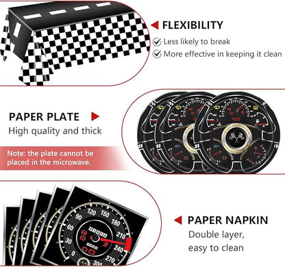 41Pcs Race Car Birthday Party Decorations, Start Your Engines Party Tableware - Image 4