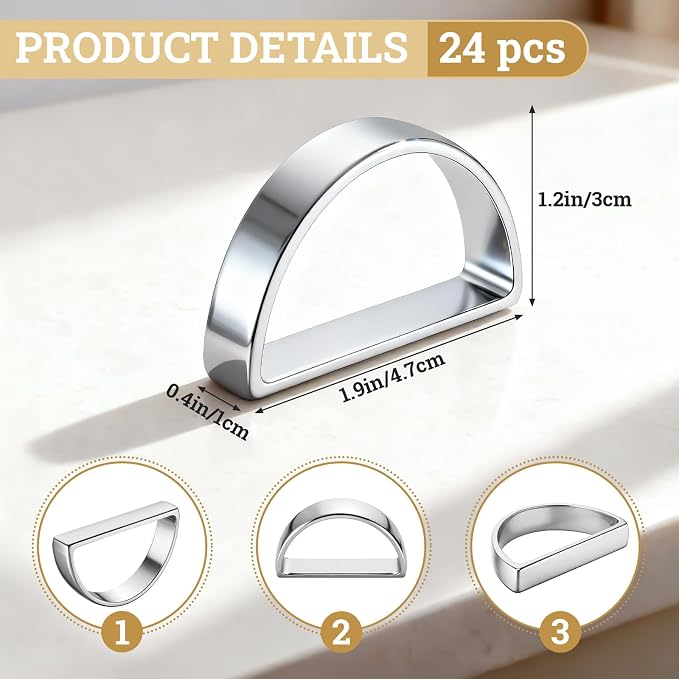 Suream Napkin Rings, Metal Napkin Ring - Image 2