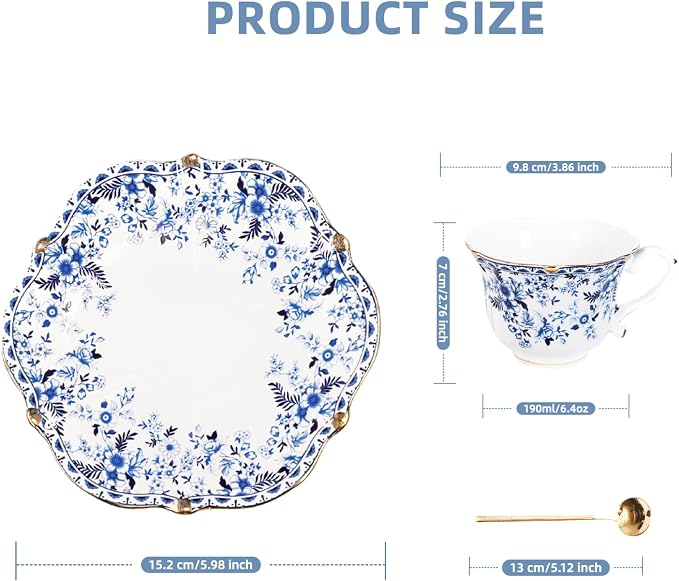 Vintage Floral Tea Cup and Saucer Set - Image 2