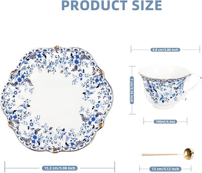 Vintage Floral Tea Cup and Saucer Set - Image 2