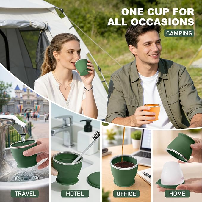Collapsible Travel Cup, BPA-Free Reusable Water Cup | Lightweight Drinking Cups - Image 4