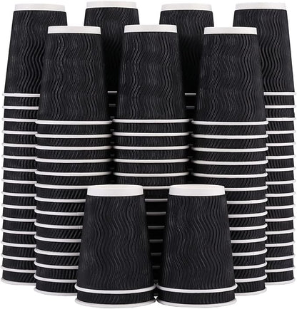 Lamosi 12 oz Disposable Coffee Cups 120 Pack Insulated Corrugated Paper Cup | by BuyNow